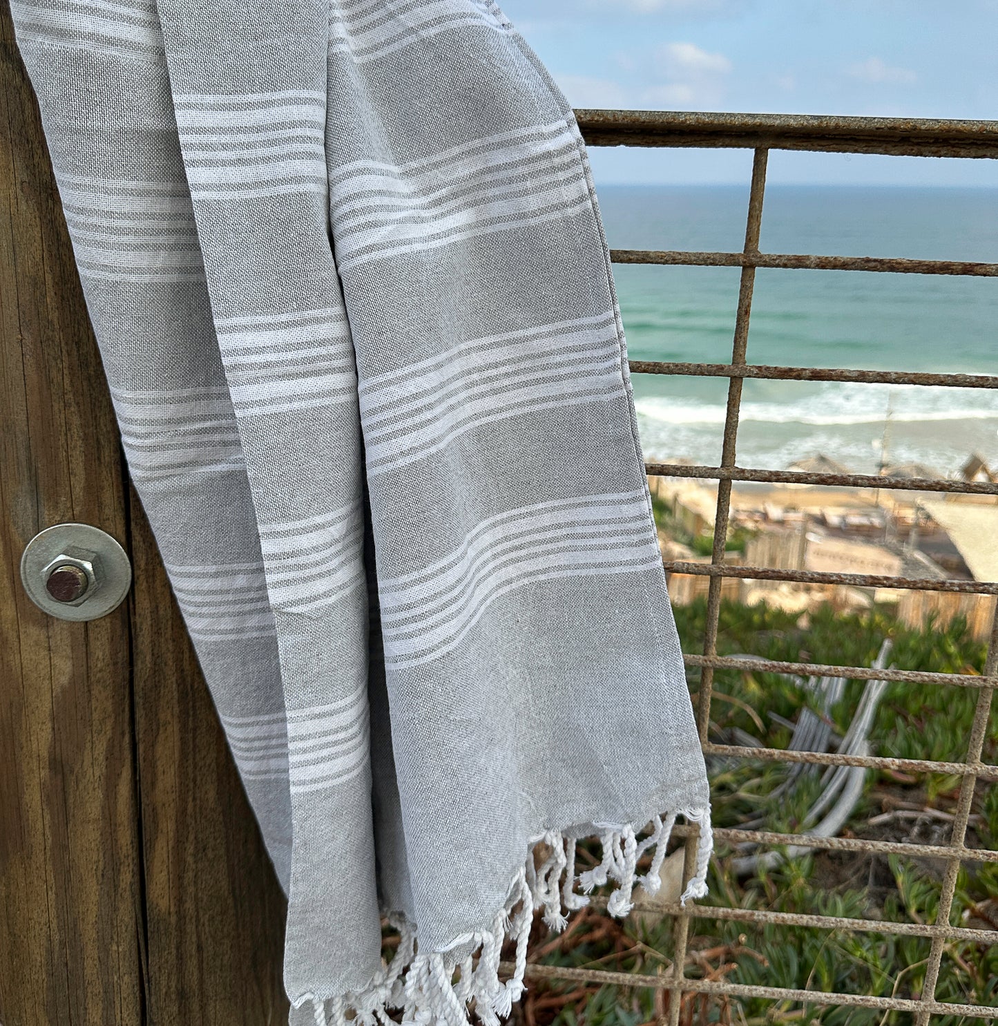 מגבת חוף כותנה ממוחזרת