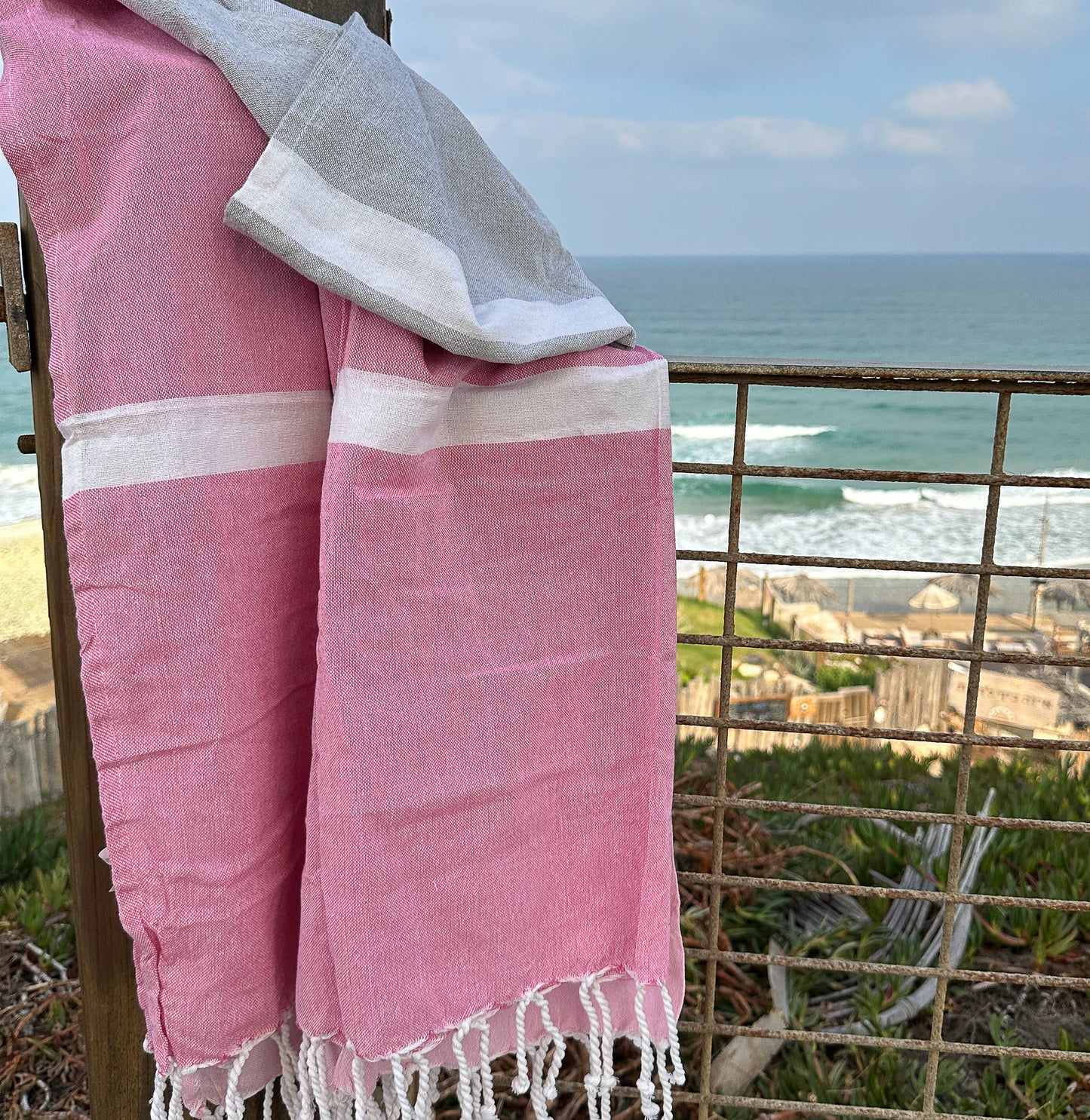 מגבת חוף כותנה ממוחזרת